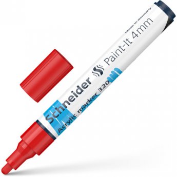 Akrila marķieris SCHNEIDER Paint-it 320, 4mm, sarkans
