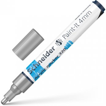 Akrila marķieris SCHNEIDER Paint-it 320, 4mm, sudraba