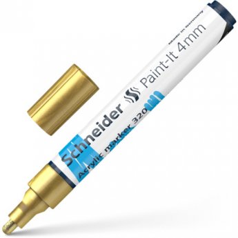 Akrila marķieris SCHNEIDER Paint-it 320, 4mm, zelta