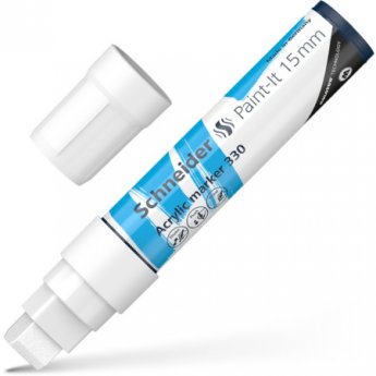 Akrila marķieris SCHNEIDER Paint-it 330, 15mm, balts