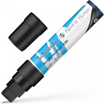 Akrila marķieris SCHNEIDER Paint-it 330, 15mm, melns