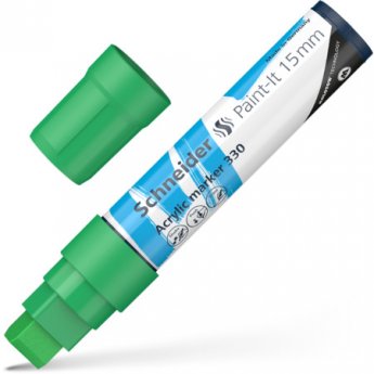 Akrila marķieris SCHNEIDER Paint-it 330, 15mm, zaļš