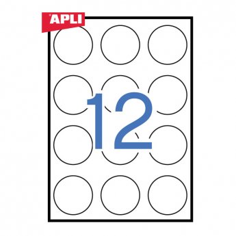 Apaļas uzlīmes APLI ILC,100 loksnes