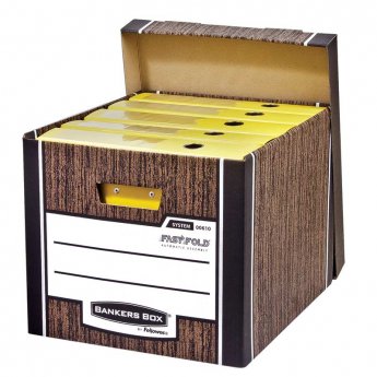 Arhīva kārba Fellowes Woodgrain ar vāku, 325 x 285 x 385 mm, 2 gab./iepak.