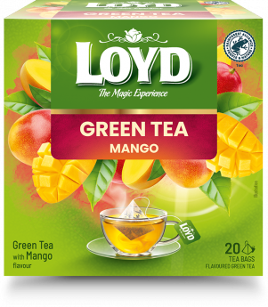 Aromatizēta zaļā tēja LOYD ar mango garšu 20x1,5g (maisiņos)