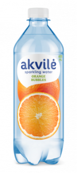 Aromatizēts dzeramais ūdens AKVILE ar apelsīnu aromātu, gāzēts, 0,6l (DEP)