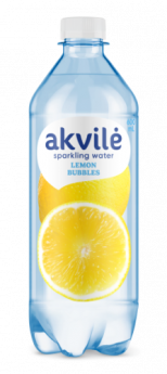 Aromatizēts dzeramais ūdens AKVILE ar citrona aromātu, gāzēts, 0,6l (DEP)