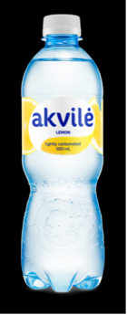 Aromatizēts dzeramais ūdens AKVILE ar citrona aromātu, viegli gāz., 0,5l