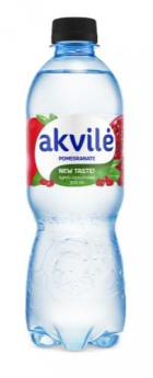 Aromatizēts dzeramais ūdens AKVILE ar granātābola aromātu, viegli gāz., 0,5l