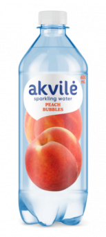 Aromatizēts dzeramais ūdens AKVILE ar persiku aromātu, gāzēts, 0,6l (DEP)