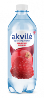 Aromatizēts dzeramais ūdens AKVILE ar sarkano ogu aromātu, gāzēts, 0,6l (DEP)