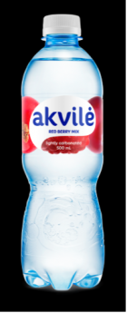 Aromatizēts dzeramais ūdens AKVILE ar sarkano ogu aromātu, viegli gāz., 0,5l
