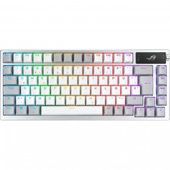 Asus ROG Azoth Kabellose Gaming-Tastatur, ROG NX Switches, Hot-Swap, OLED-Display - weiß