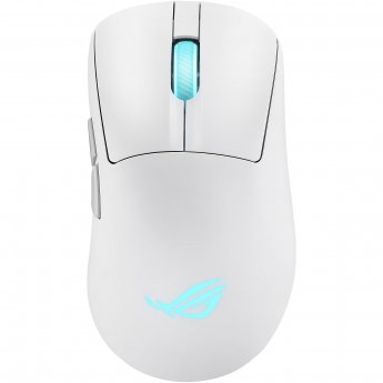 Asus ROG Keris II Origin Kabellose ergonomische Gaming Maus, 65g leicht, 3-Zonen-RGB-Beleuchtung, weiß
