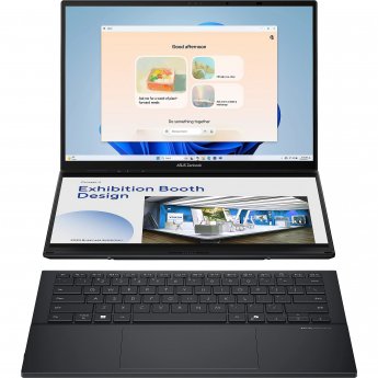 Asus Zenbook Duo UX8406CA-PZ068X | Basalt Gray | 14 " | OLED | Touchscreen | 3K | 2880 x 1800 pixels | Glossy | Intel Core Ultra 9 | 285H | 32 GB | LPDDR5X | Solid-state drive capacity 2000 GB | Intel Arc Graphics | Windows 11 Pro | 802.11be | Bluetooth v