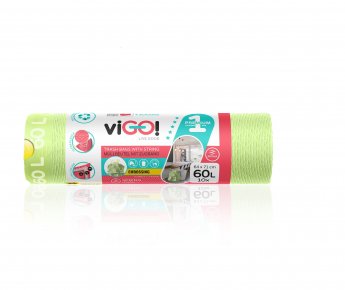 Atkritumu maisi viGO! Spring, ar citronu aromātu, LD, aizvelkami, 60l, 64x71cm, 30mk, 10gab