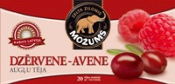 Augļu tēja MOŽUMS Dzērveņu-Aveņu, ar virvīti maisiņos, 20x1.5g