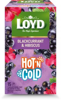 Augļu tējas dzēriens LOYD HOT&COLD upeņu un hibiska garša, 15x2g