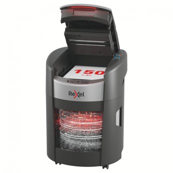Automātisks dokumentu smalcinātājs Rexel ShredMax AutoFeed+ 150 P5, 15L, melns