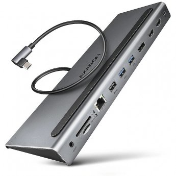 Axagon HMC-4KX3 3x USB- A/2xHDMI/DP/GLAN/SD/PD