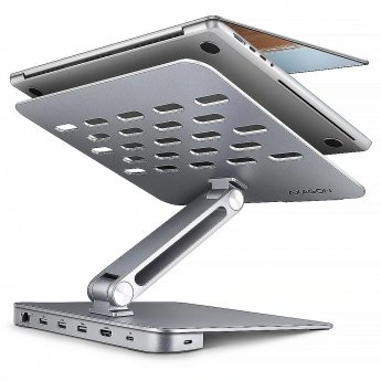 Axagon HMC-STND Ständer für Laptops und Tablets, USB-C-Hub - silber