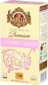 Basilur Premium Collection Jasmine Green zaļā tēja 25 paciņas 25x2g 50g