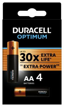 Baterijas DURACELL OPTIMUM AA 4 gab.