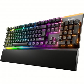 Be Quiet Light Mount Silent Tactile Tastatur - Gaming Tastatur mit geschmierten Taktilen Switches, 3 Schicht-Dämmung und 3D Media Wheel