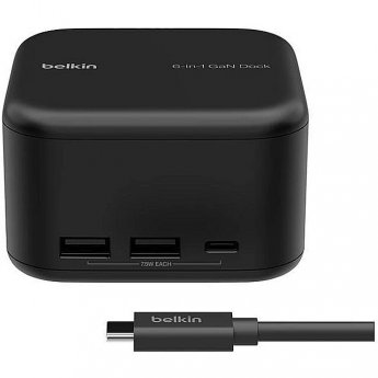 Belkin Stacja Dokująca GaN 6w1 USB-A USB-C Eth HDMI PD