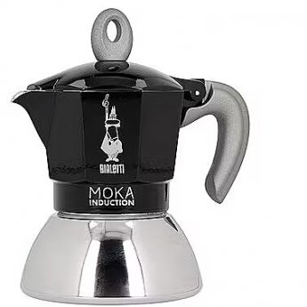 Bialetti Moka Induction, Black/Silver - 4 cups