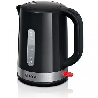 Bosch TWK6A513 electric kettle 1.7 L 2200 W Black, Stainless steel
