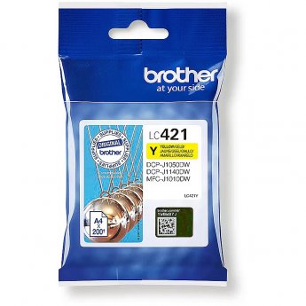 Brother LC-421Y YELLOW 200 PAGES DCP-J1050DW/J1140DW/MFC-J1010DW