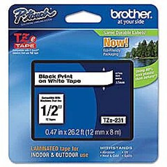 Brother TZ-E131 1/2" Black on clear label tape
