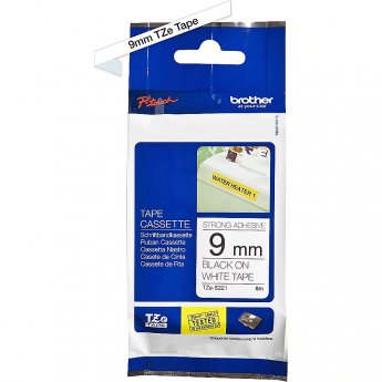 Brother TZ-E221, 9mm, black on white, adhesive, p-touch tape