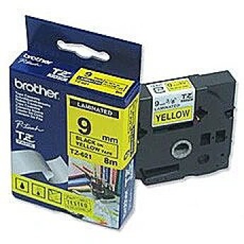 Brother TZ-E621, 9mm, black on yellow, adhesive, p-touch tape