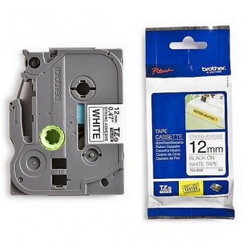 Brother TZ-ES231, 12mm, black on white, adhesive, p-touch tape