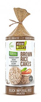 Brūno rīsu galetes RICE UP ar melnajiem rīsiem, bez sāls, 120g