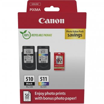 Canon PG-510/CL-511 Ink Cartridge + Photo Paper Value Pack