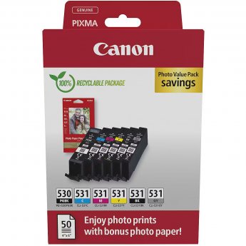 Canon PGI-530/CLI-531 PGBK/C/M/Y/BK/ GY PHOTO VALUE