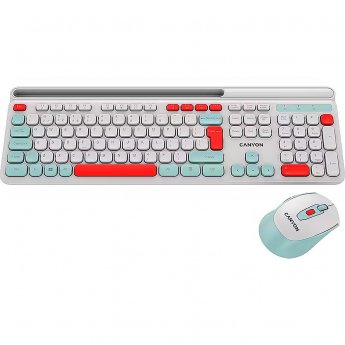 Canyon HSET-W5, Wireless Combo, White