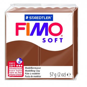 Cietējoša modelēšanas masa FIMO SOFT, 57 g, karameļu krāsa (caramel brown)