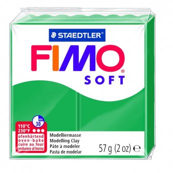 Cietējoša modelēšanas masa FIMO SOFT, 57 g, smaragda zaļā krāsa (emerald green)