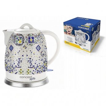 Concept ceramic kettle Arte, White/Marbles
