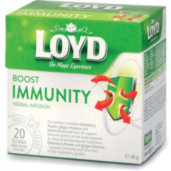 Dažādu augu tēja LOYD Boost IMMUNITY imunitātes stiprināšanai 20gb. x 2g