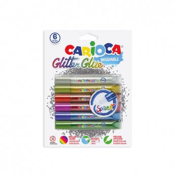 Dekoratīva līme ar spīdumiem CARIOCA 10.5ml, 6 krāsas
