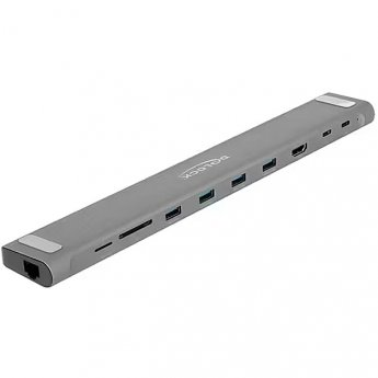 Delock USB Type-C Slim Docking Station 4K (gray, HDMI / USB 3.2 Gen 1 / LAN / SD / PD 3.0)