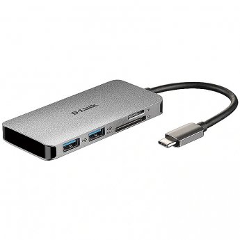 D-Link USB-C 6-PORT USB HUB+HDMI WITH CARD READER+USB-C PD