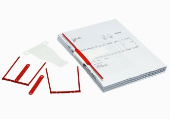 Dokumentu saspiedējs F-Binder BANTEX, (7*11cm), 100 gab./iepak.., sarkana