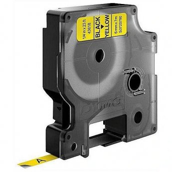 DYMO label printer tape D1 6mmx7m, black/yellow
