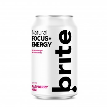 Enerģijas dzēriens BRITE, aveņu un piparmētru garša, 330 ml, kārba